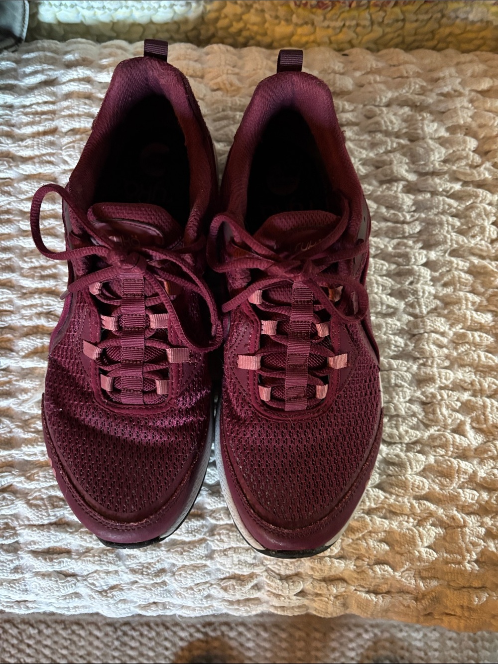 Ryka Women's Maroon Mesh Lace-Up Athletic Shoes